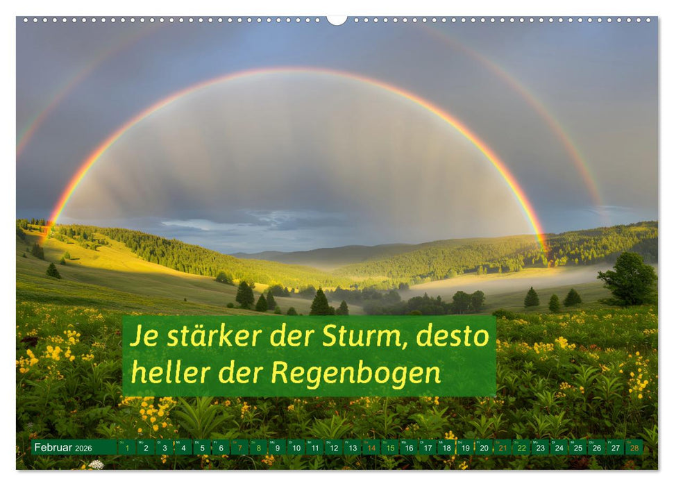 Regenmomente – Sprüche für graue Tage (CALVENDO Wandkalender 2026)