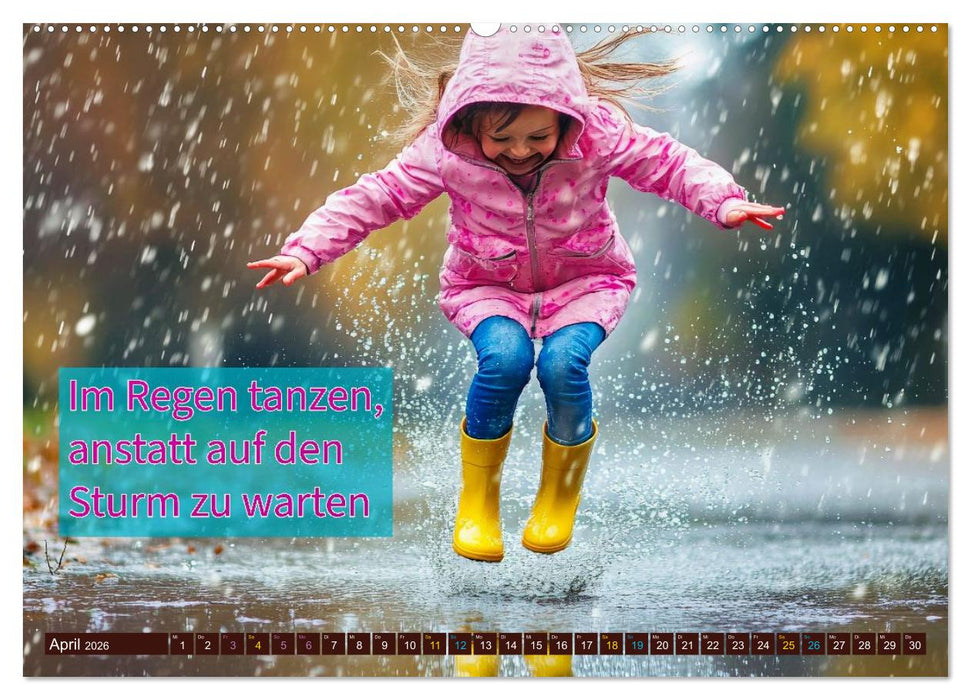 Regenmomente – Sprüche für graue Tage (CALVENDO Wandkalender 2026)