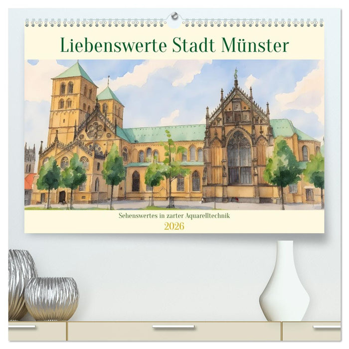 Liebenswerte Stadt Münster (CALVENDO Premium Wandkalender 2026)