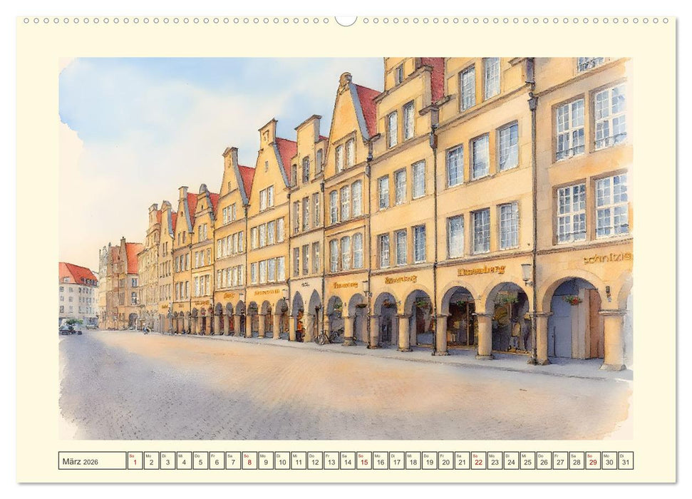 Liebenswerte Stadt Münster (CALVENDO Premium Wandkalender 2026)