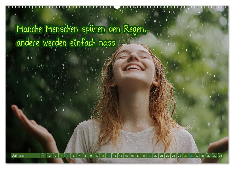 Regenmomente – Sprüche für graue Tage (CALVENDO Premium Wandkalender 2026)