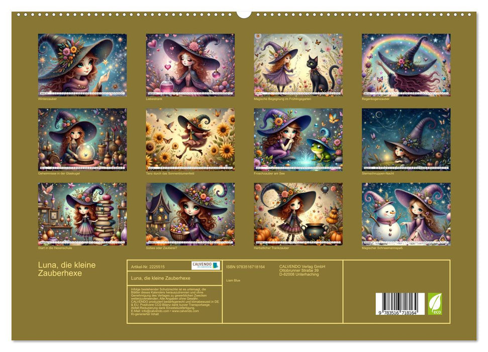 Luna, die kleine Zauberhexe (CALVENDO Premium Wandkalender 2026)