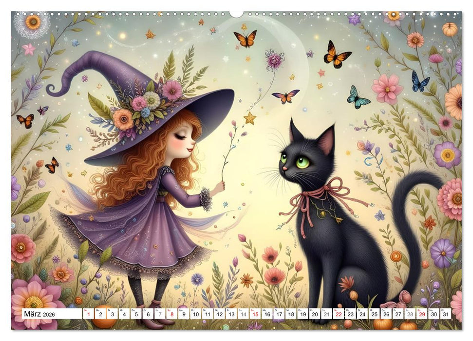 Luna, die kleine Zauberhexe (CALVENDO Premium Wandkalender 2026)