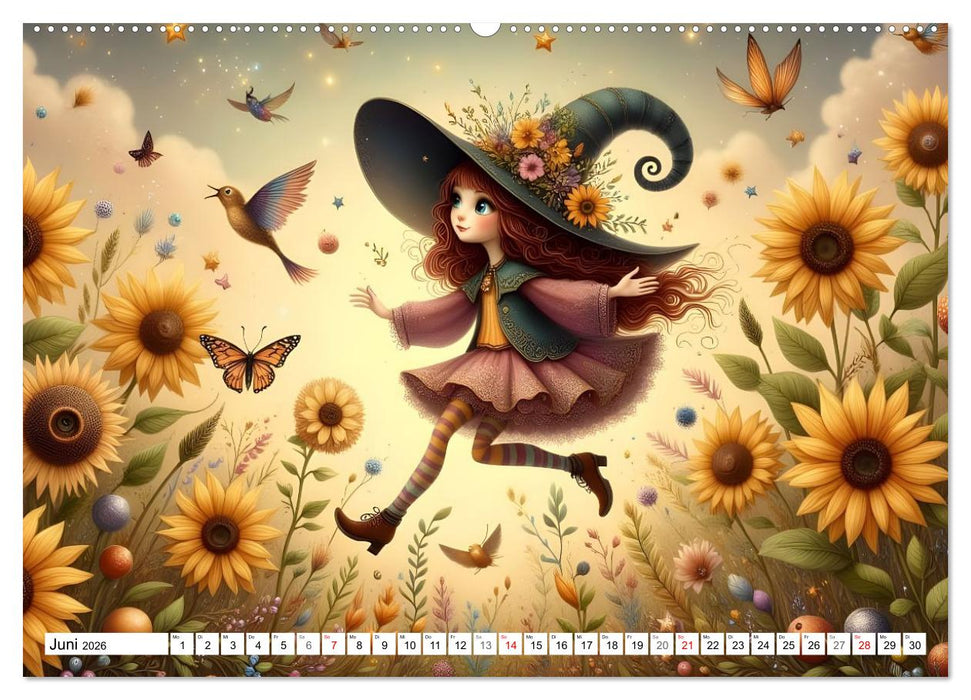 Luna, die kleine Zauberhexe (CALVENDO Premium Wandkalender 2026)