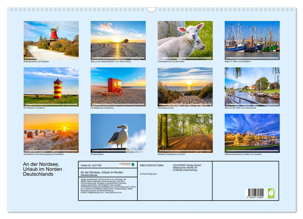 An der Nordsee, Urlaub im Norden Deutschlands (CALVENDO Wandkalender 2026)