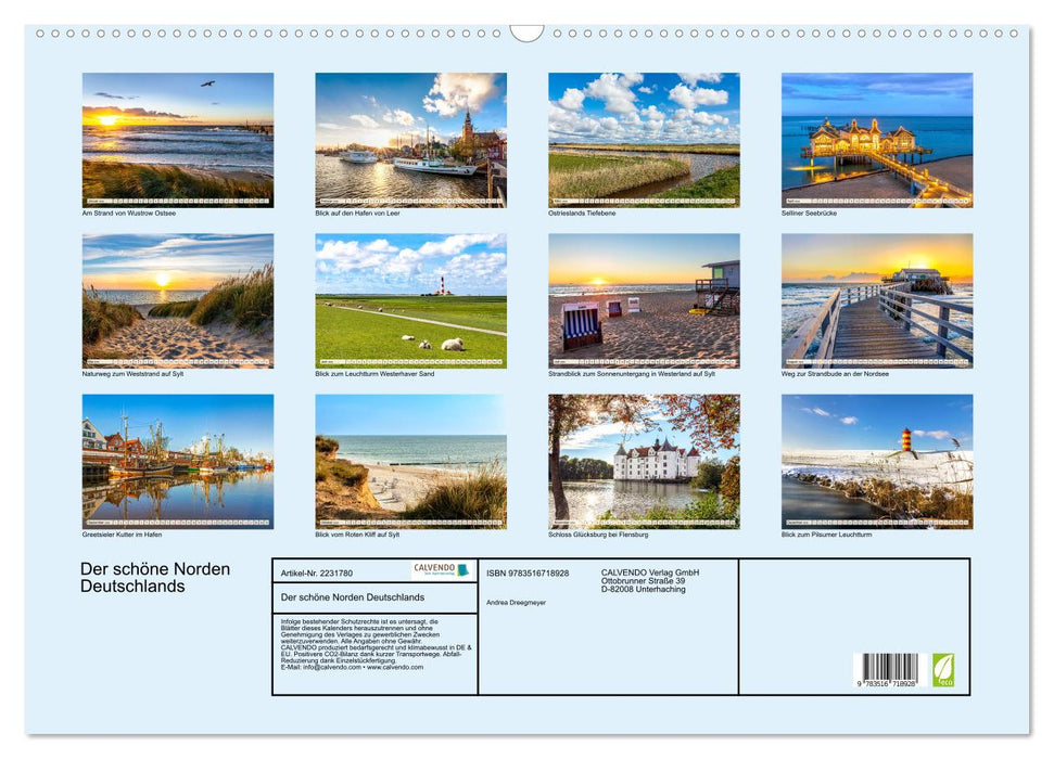 Der schöne Norden Deutschlands (CALVENDO Wandkalender 2026)