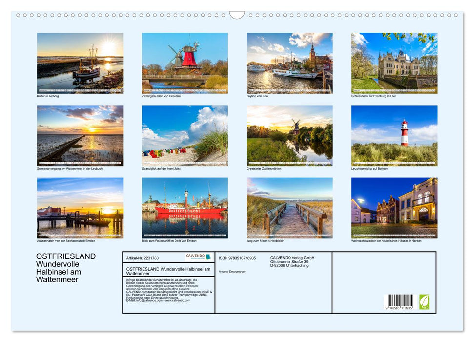 OSTFRIESLAND Wundervolle Halbinsel am Wattenmeer (CALVENDO Wandkalender 2026)