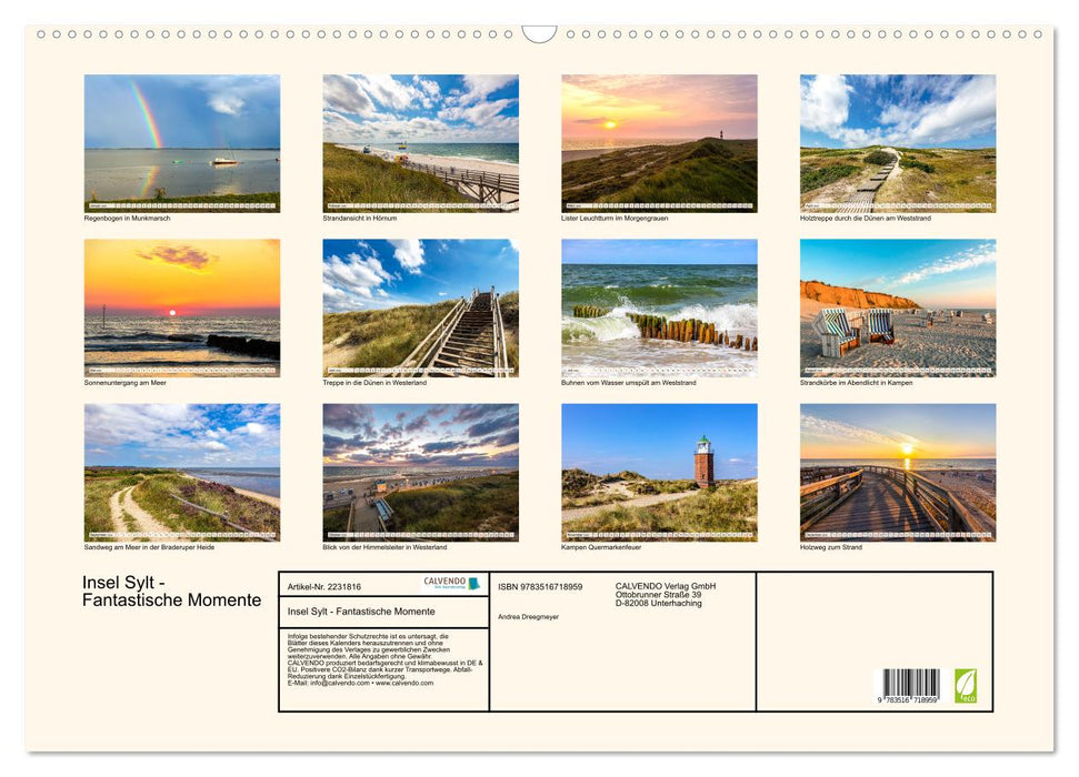 Insel Sylt - Fantastische Momente (CALVENDO Wandkalender 2026)