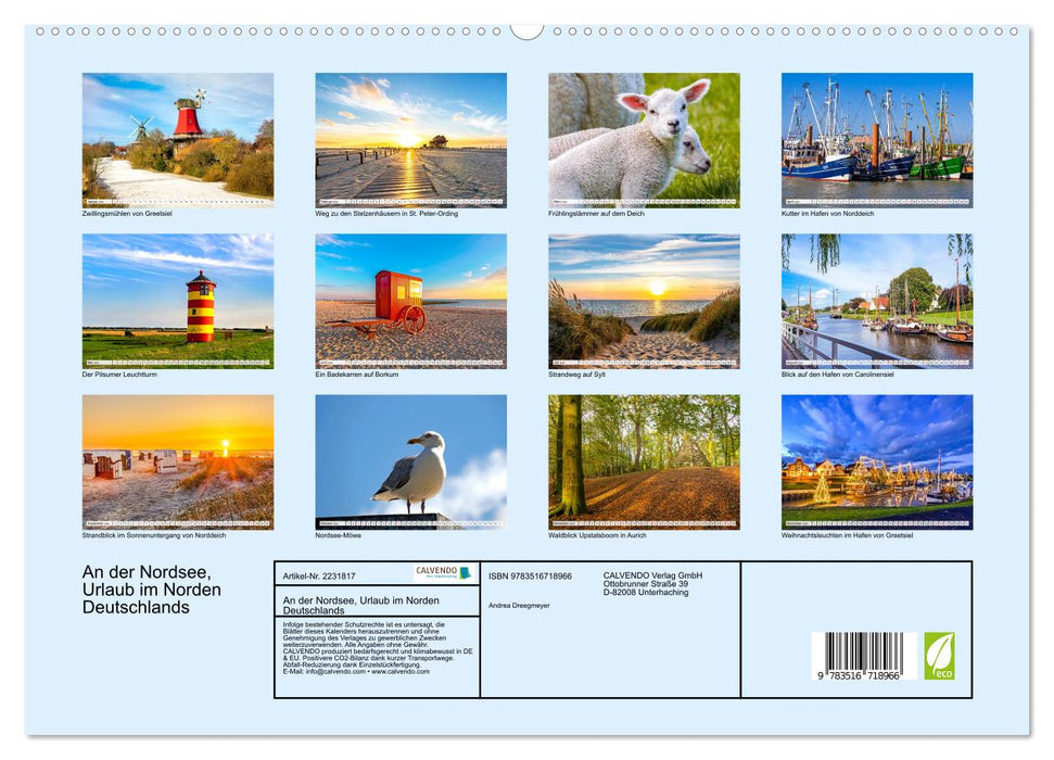 An der Nordsee, Urlaub im Norden Deutschlands (CALVENDO Premium Wandkalender 2026)
