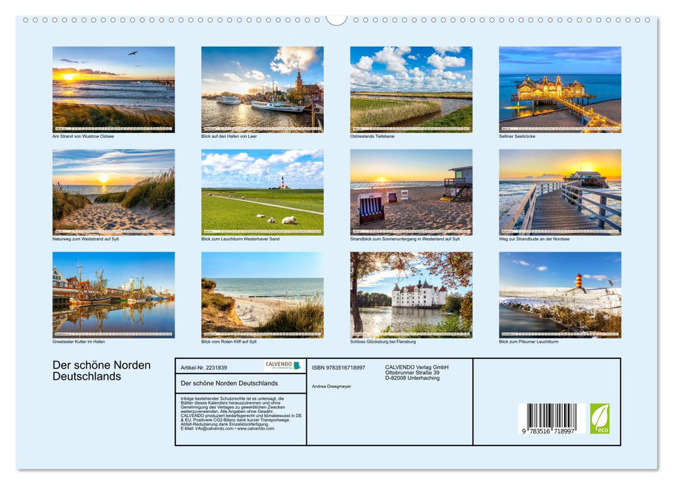 Der schöne Norden Deutschlands (CALVENDO Premium Wandkalender 2026)