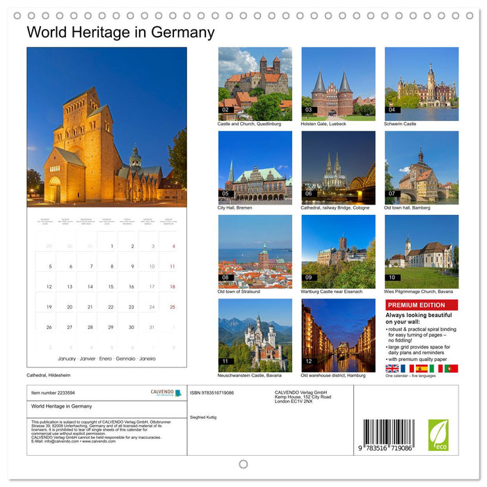 World Heritage in Germany (CALVENDO Monthly Calendar 2026)
