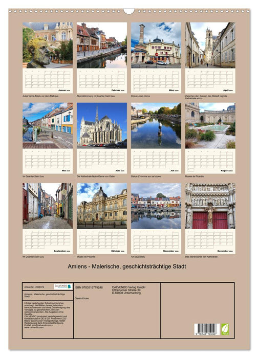 Amiens - Malerische, geschichtsträchtige Stadt (CALVENDO Wandkalender 2026)
