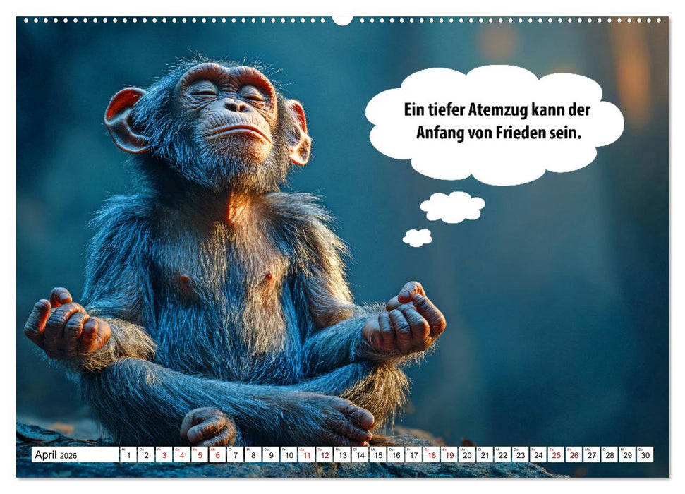 Stille Pfoten, weise Worte - Tiere zeigen dir den Weg zu mehr Gelassenheit (CALVENDO Wandkalender 2026)