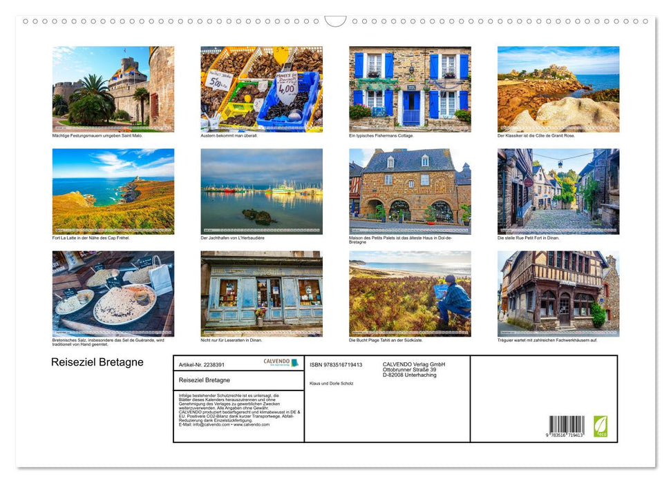 Reiseziel Bretagne (CALVENDO Wandkalender 2026)