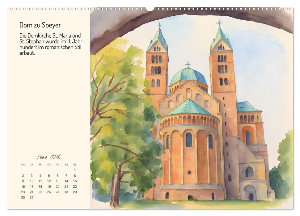 Deutschlands schönste Kirchen (CALVENDO Wandkalender 2026)
