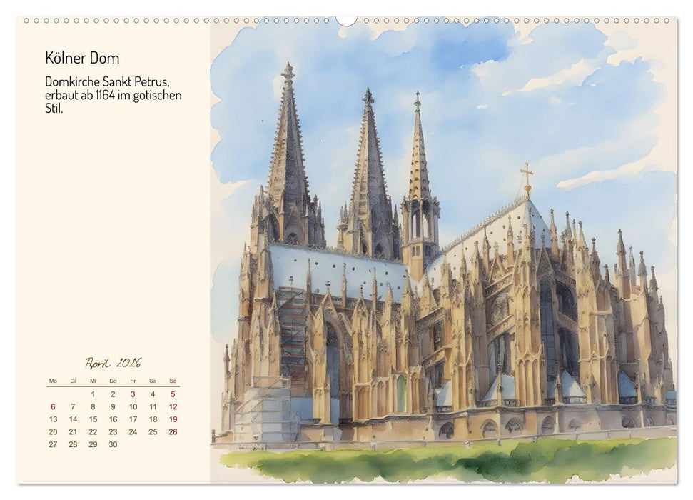 Deutschlands schönste Kirchen (CALVENDO Wandkalender 2026)