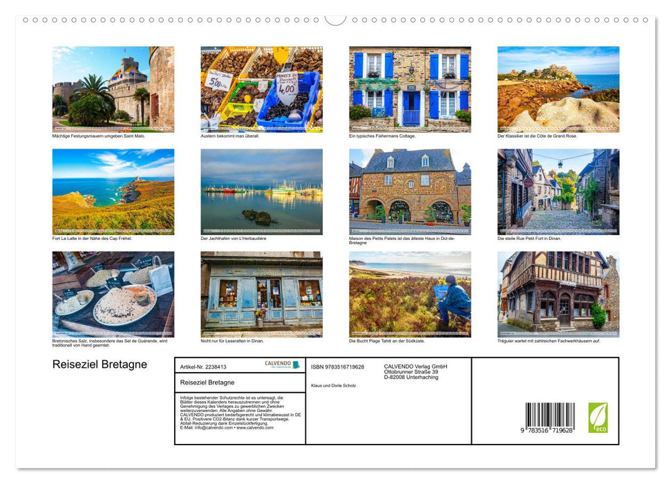 Reiseziel Bretagne (CALVENDO Premium Wandkalender 2026)