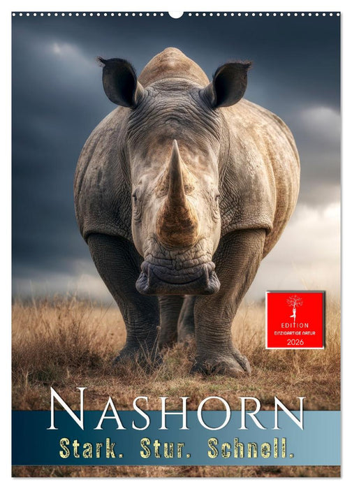 Nashorn - Stark. Stur. Schnell. (CALVENDO Wandkalender 2026)