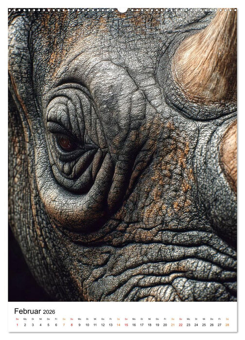Nashorn - Stark. Stur. Schnell. (CALVENDO Wandkalender 2026)
