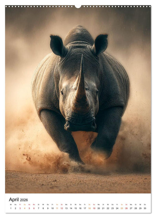 Nashorn - Stark. Stur. Schnell. (CALVENDO Wandkalender 2026)