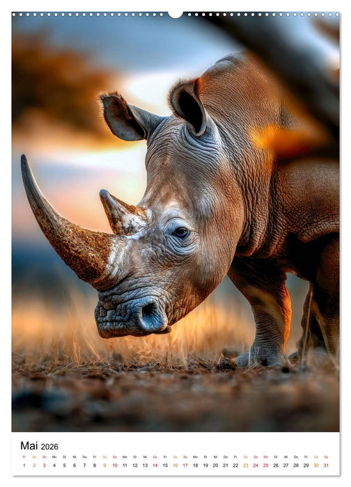 Nashorn - Stark. Stur. Schnell. (CALVENDO Wandkalender 2026)