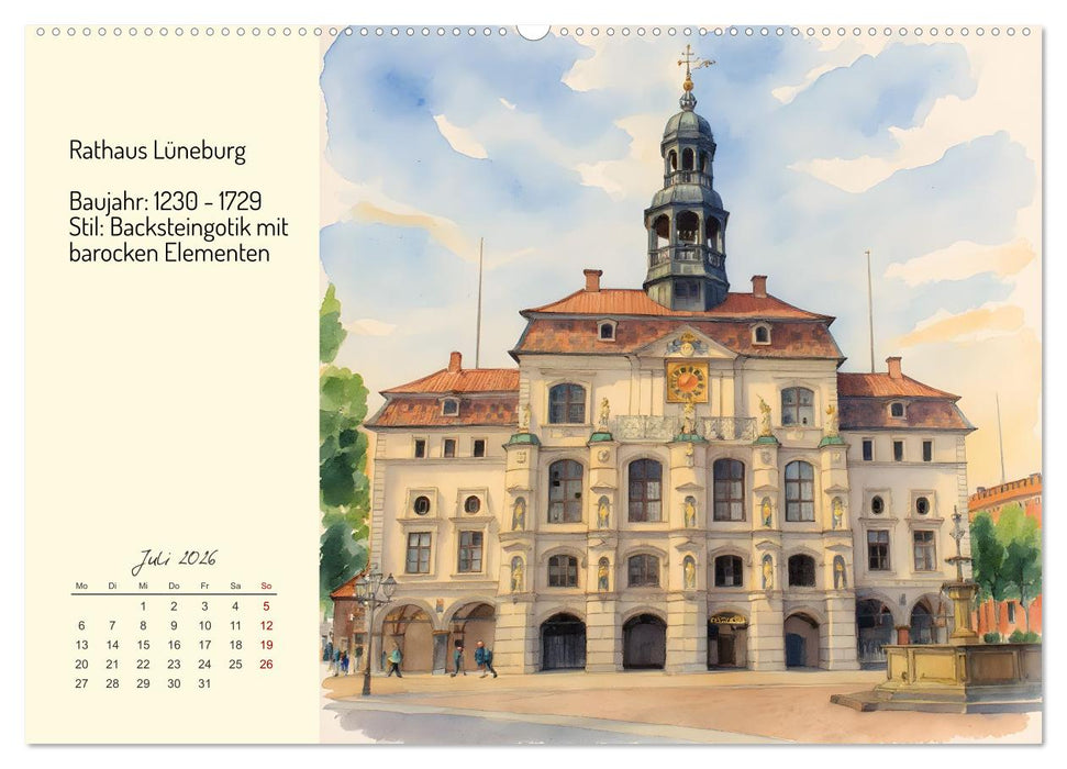 Prunkvolle deutsche Rathäuser (CALVENDO Premium Wandkalender 2026)