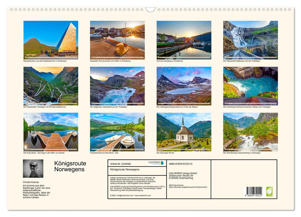 Königsroute Norwegens (CALVENDO Wandkalender 2026)