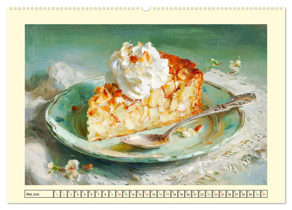 Pattiserie und Pinsel. Tortenträume in kunstvoller Öloptik (CALVENDO Premium Wandkalender 2026)