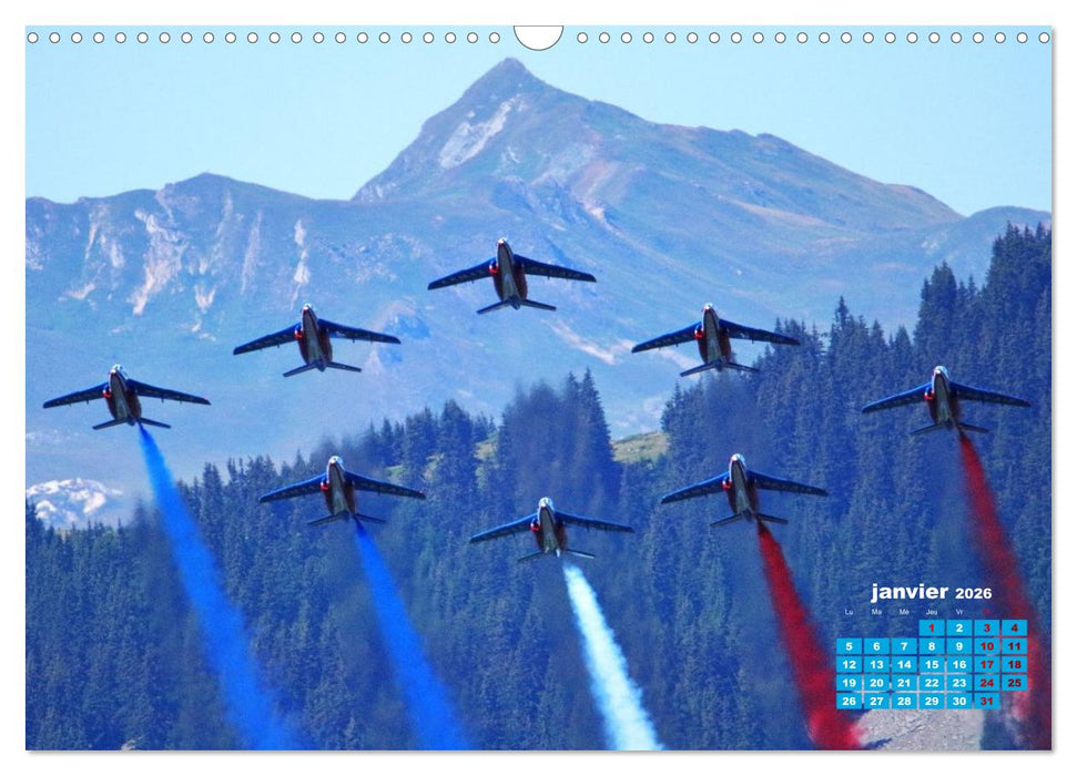 Les ailes françaises au-dessus des cimes (CALVENDO Calendrier mensuel 2026)