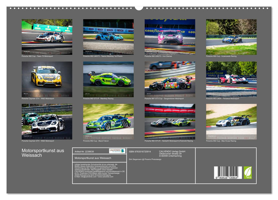 Motorsportkunst aus Weissach (CALVENDO Premium Wandkalender 2026)