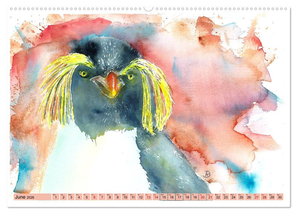 The Fascinating World of Birds in Watercolour (CALVENDO Monthly Calendar 2026)