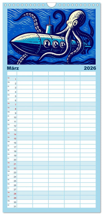 Das Meer in der Weltliteratur (CALVENDO Familienplaner 2026)