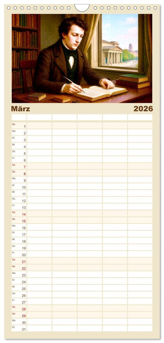 Heinrich Heine. Sein Leben, seine literarischen Werke (CALVENDO Familienplaner 2026)