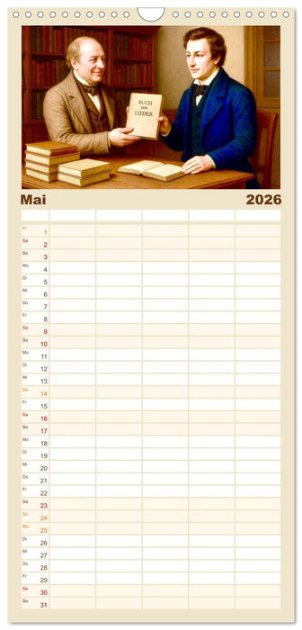 Heinrich Heine. Sein Leben, seine literarischen Werke (CALVENDO Familienplaner 2026)