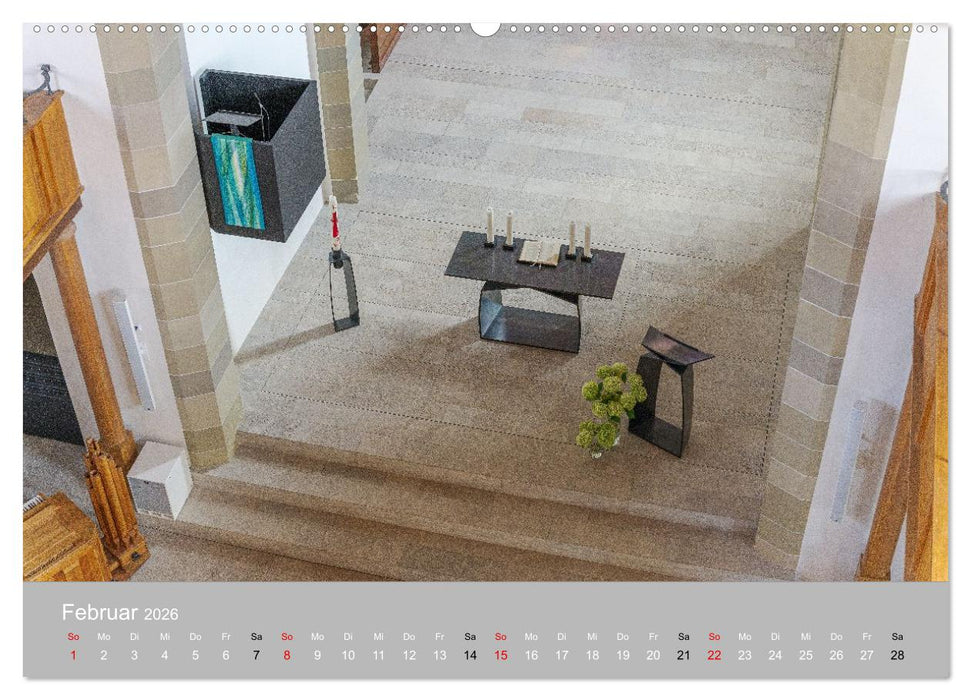 Backnang - Panoramablicke in die Stiftskirche (CALVENDO Wandkalender 2026)