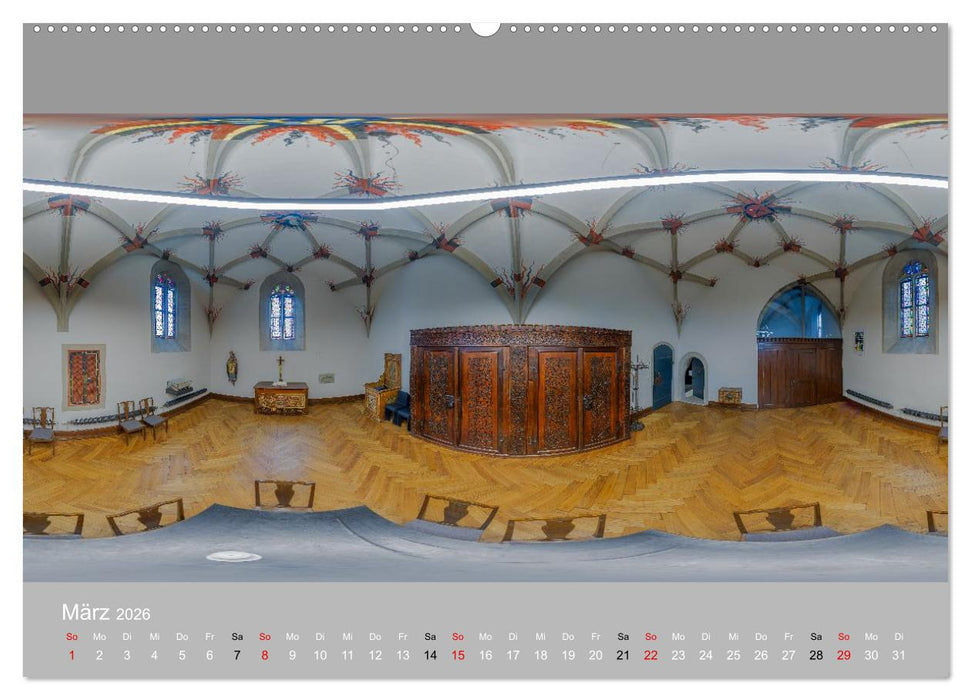 Backnang - Panoramablicke in die Stiftskirche (CALVENDO Wandkalender 2026)