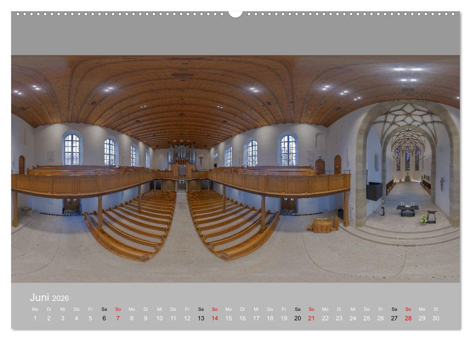 Backnang - Panoramablicke in die Stiftskirche (CALVENDO Wandkalender 2026)
