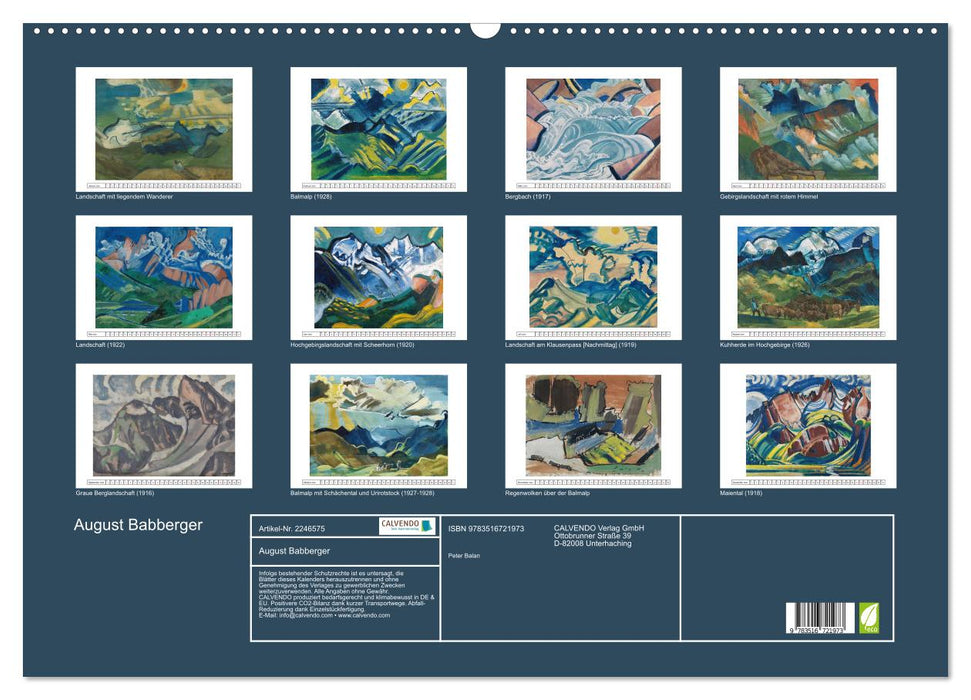 August Babberger (CALVENDO Wandkalender 2026)