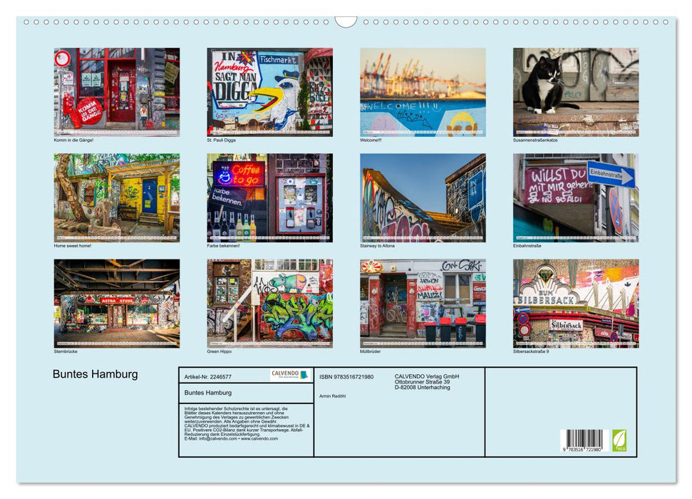 Buntes Hamburg (CALVENDO Wandkalender 2026)