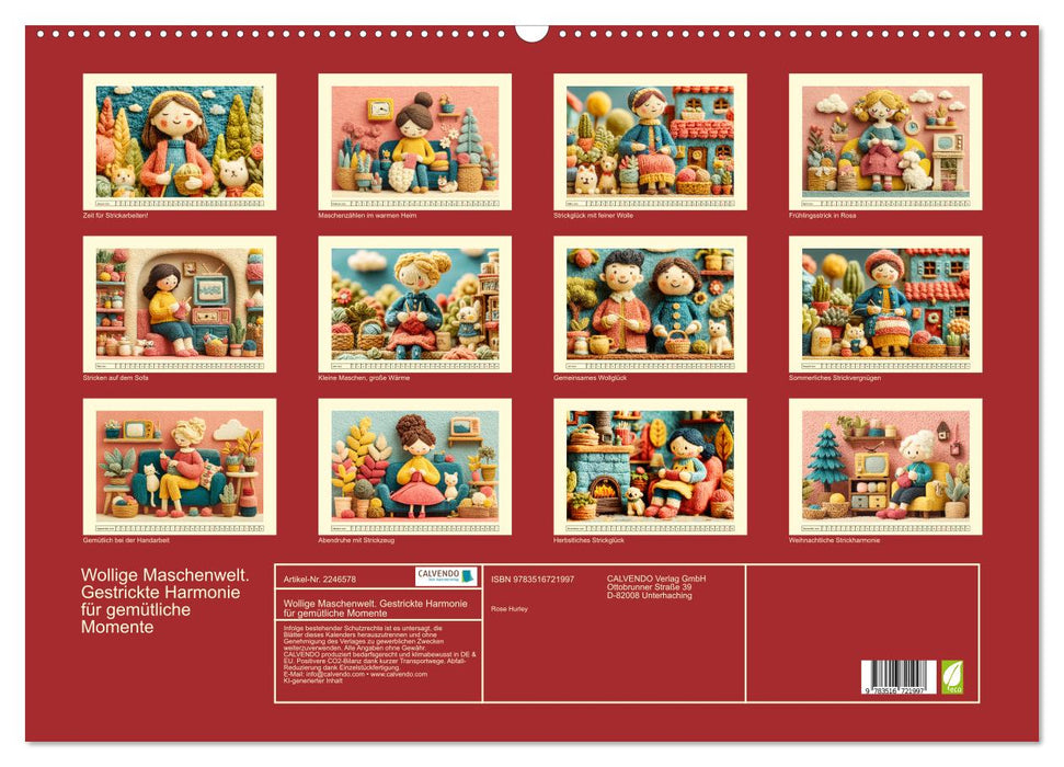 Wollige Maschenwelt. Gestrickte Harmonie für gemütliche Momente (CALVENDO Wandkalender 2026)