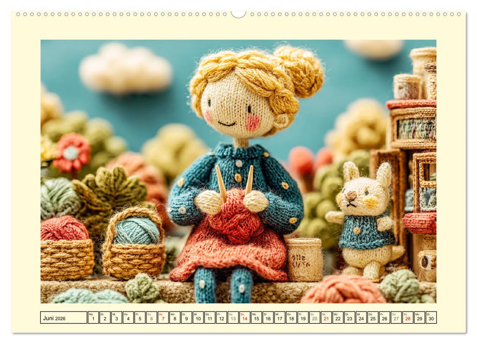 Wollige Maschenwelt. Gestrickte Harmonie für gemütliche Momente (CALVENDO Wandkalender 2026)