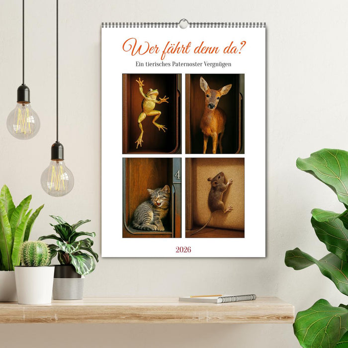 Wer fährt denn da? Ein tierisches Paternoster Vergnügen (CALVENDO Wandkalender 2026)