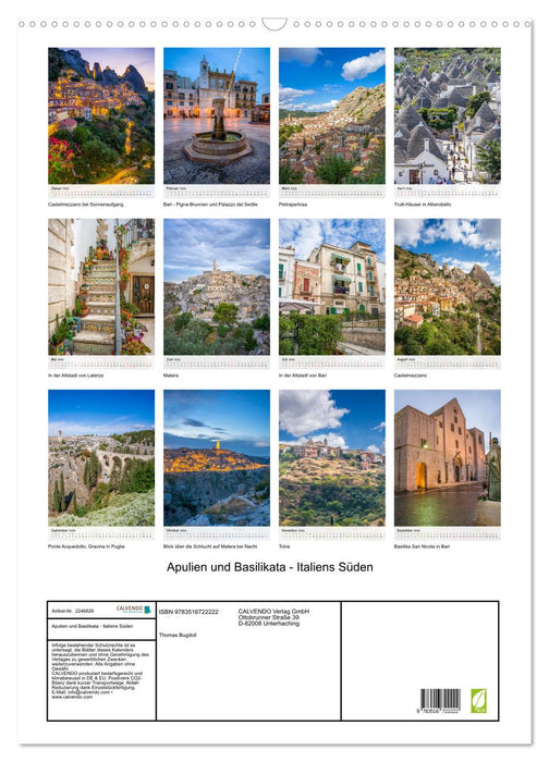 Apulien und Basilikata - Italiens Süden (CALVENDO Wandkalender 2026)