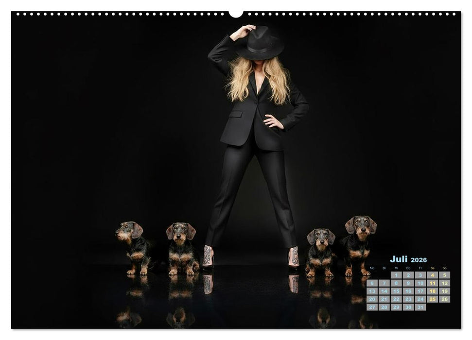 Starke Mädels - Rauhaardackel (CALVENDO Premium Wandkalender 2026)