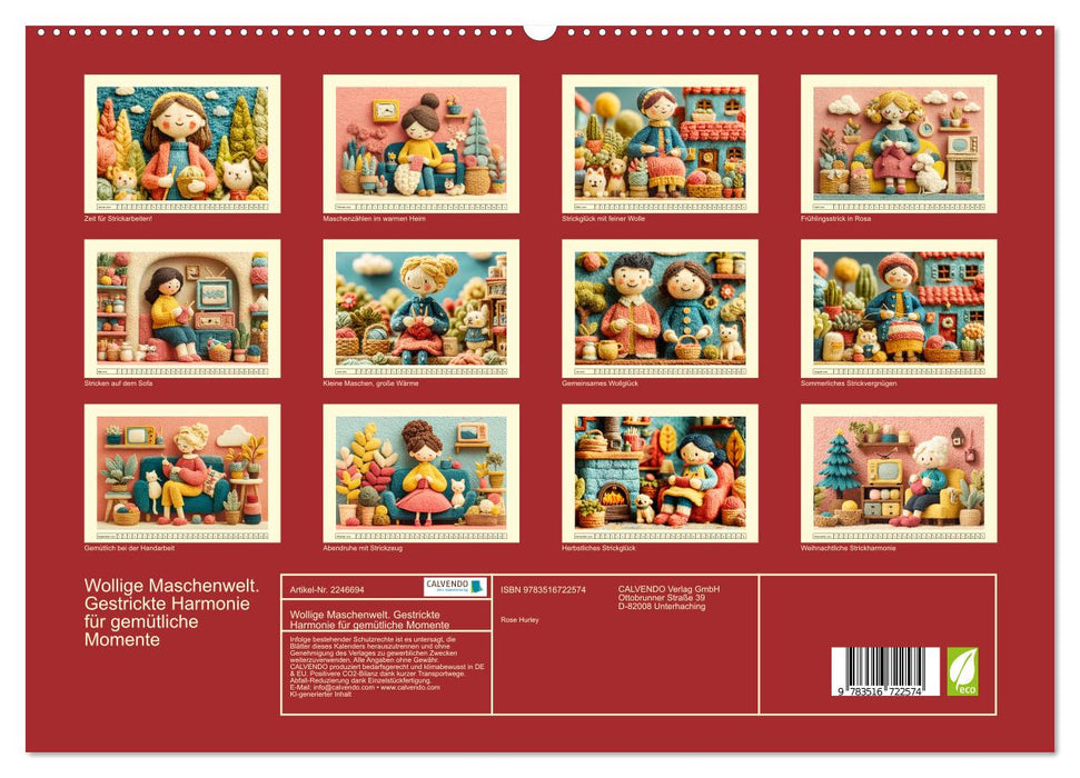 Wollige Maschenwelt. Gestrickte Harmonie für gemütliche Momente (CALVENDO Premium Wandkalender 2026)