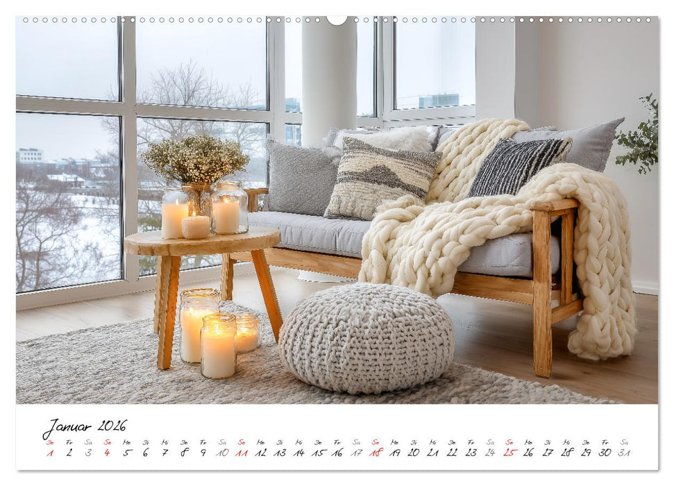 Scandi Interiors - Skandinavisches Wohnglück für Zuhause (CALVENDO Premium Wandkalender 2026)