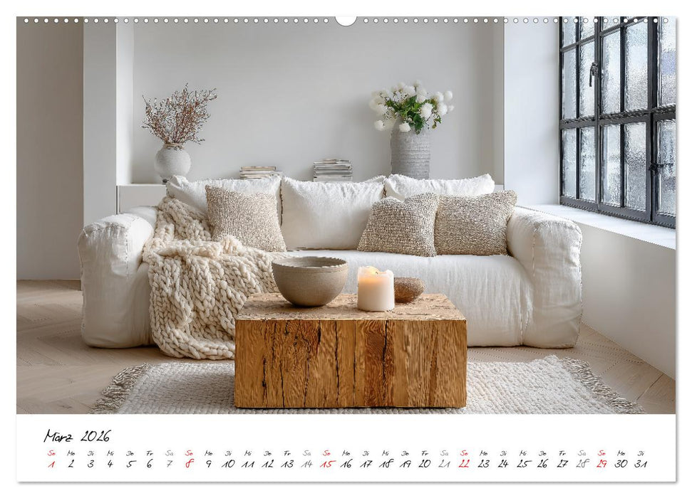 Scandi Interiors - Skandinavisches Wohnglück für Zuhause (CALVENDO Premium Wandkalender 2026)