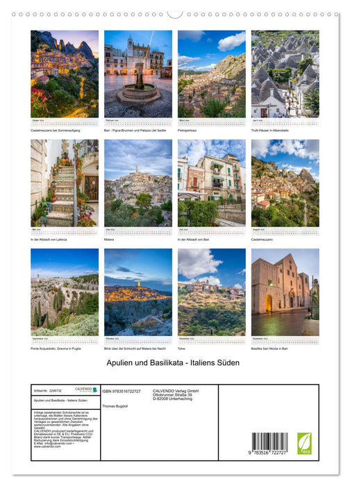 Apulien und Basilikata - Italiens Süden (CALVENDO Premium Wandkalender 2026)