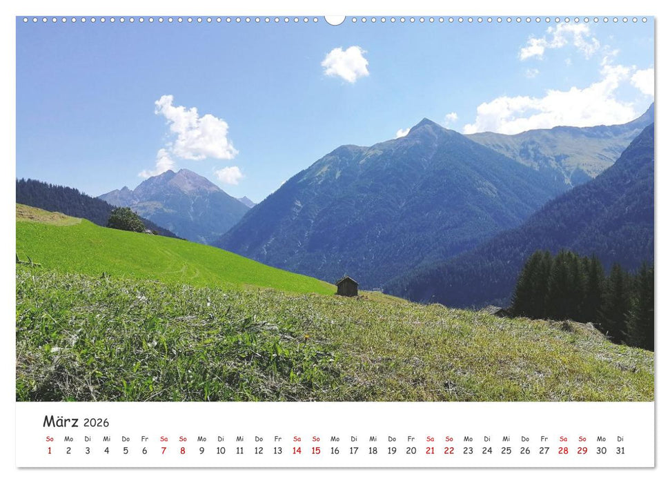 Über die Alpen - Auf dem E5 von Oberstdorf nach Meran (CALVENDO Wandkalender 2026)