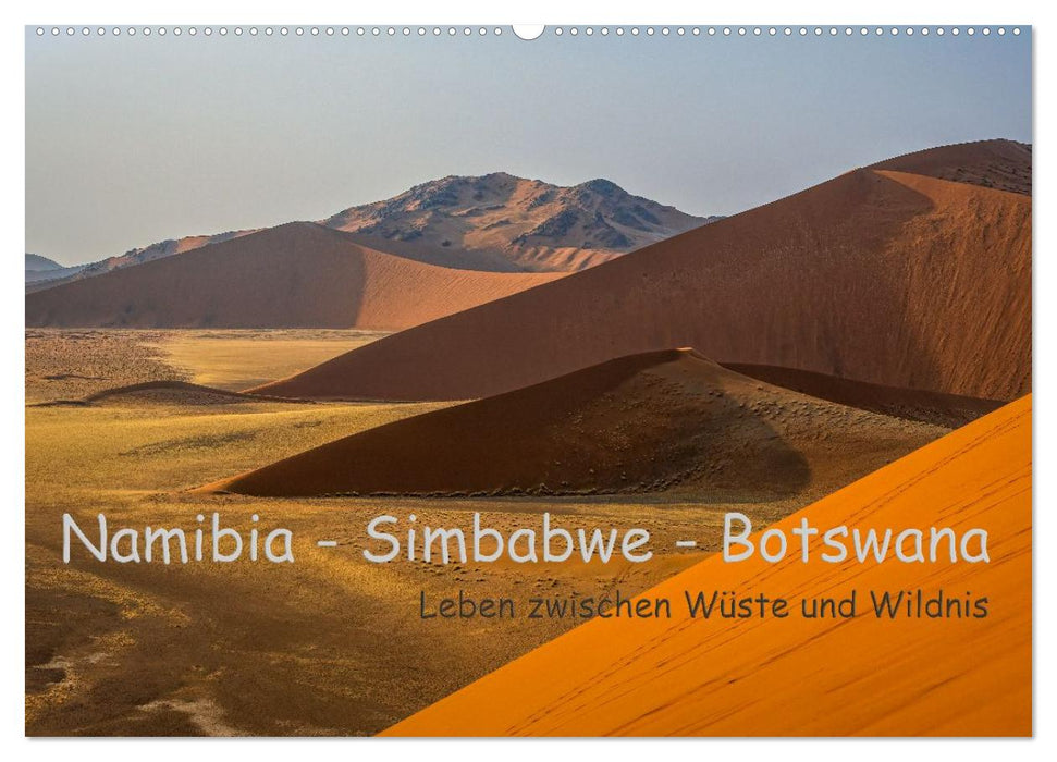 Namibia - Simbabwe - Botswana Leben zwischen Wüste und Wildnis (CALVENDO Wandkalender 2026)